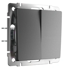 Изображение Выключатель двухклавишный проходной (графит матовый) W1122064