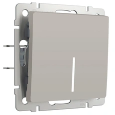 Изображение Выключатель одноклавишный проходной с подсветкой (дымчатый матовый) W1212104