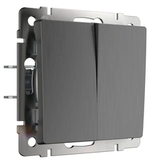 Изображение Выключатель двухклавишный проходной (графит рифленый) W1122004