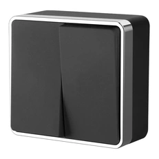 Изображение Выключатель двухклавишный Gallant (черный/хром) W5020035