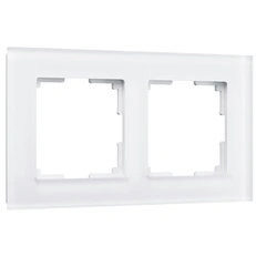 Изображение Рамка на 2 поста Favorit (белый матовый) W0021105